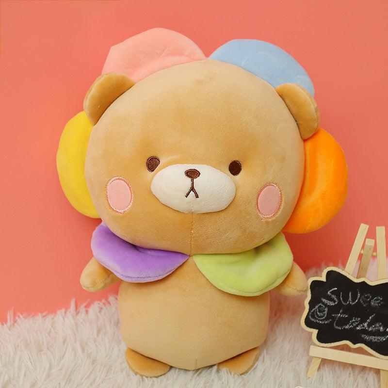 Kawaii Bear &amp; Piggy Plush Dolls with Cute Flower Hats