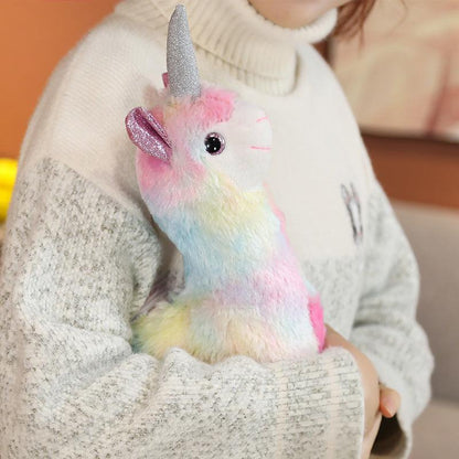 Kawaii Rainbow Unicorn Alpaca Plush Toy, Great Gift for Kids