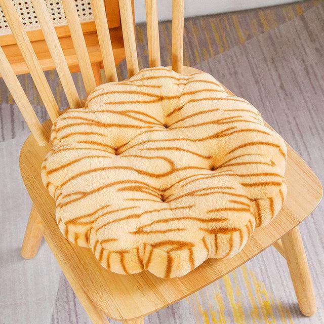 Oreiller de siège en forme de biscuit de tigre