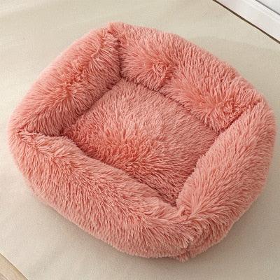 Square Dog and Cat Bed for Medium-Sized Pets, Super Soft, Warm, Fuzzy and Comfortable