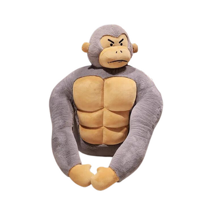 Oreiller en peluche singe musclé amusant