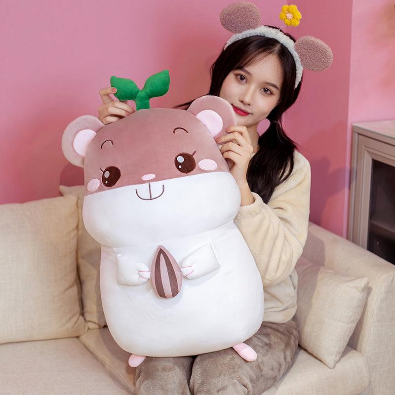 Small soft cotton hamster plush toy with flute
