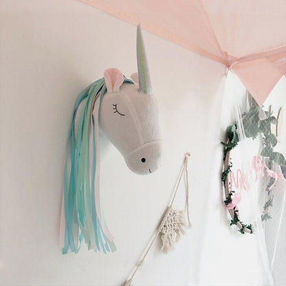 3D Animal Head Unicorn Decor Kids Room Wall Decoration