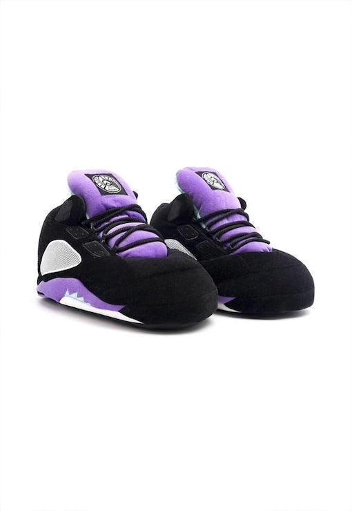 AJ5 Black/Purple Sneakers Jordan Slippers - Peluche Center | Boutique Doudou & Peluches