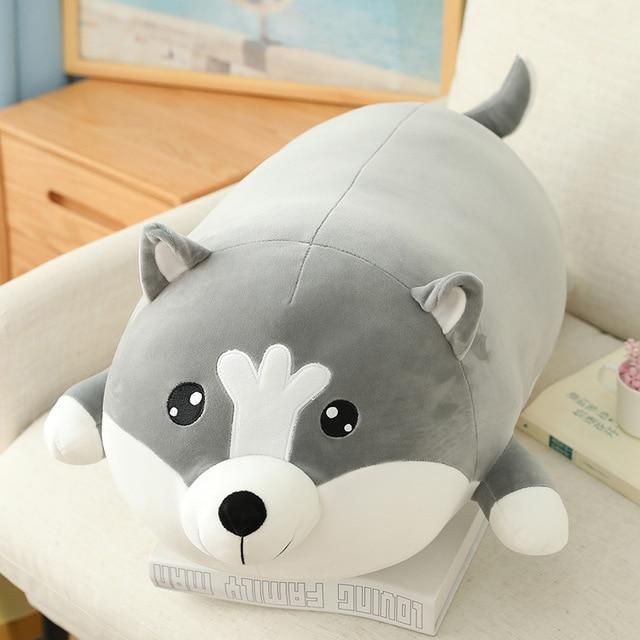 Peluche Coussin Husky - Peluche Center | Boutique Doudou & Peluches