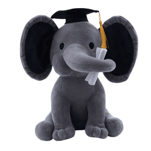 Sitting Gray Elephant Plush Toy 