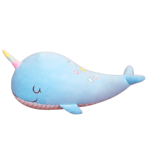 Peluche Géante Baleine Licorne Bleu