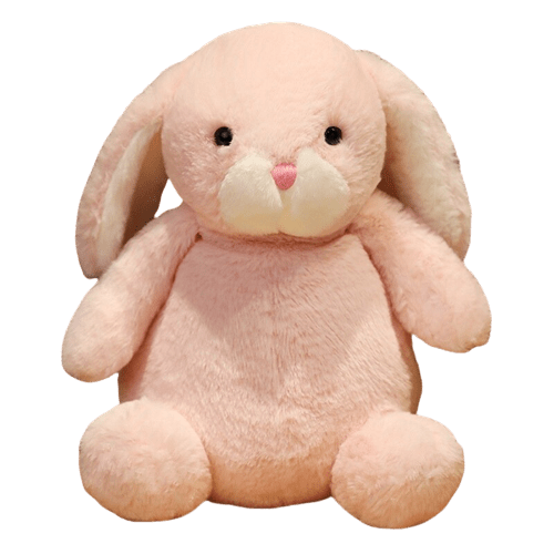 Peluche Lapin Assis Rose