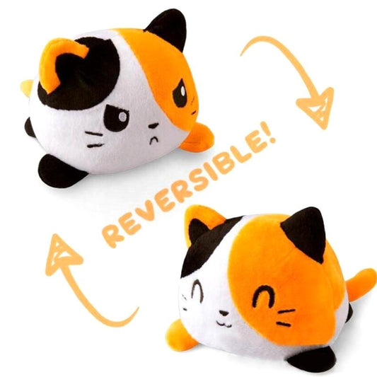 Reversible White and Orange Cat Plush