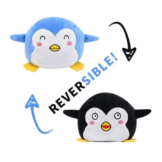 Peluche Réversible Pingouin Bleu et Noir