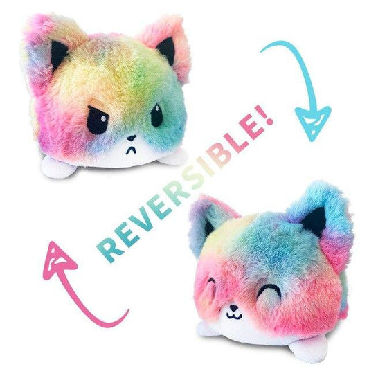 Peluche Réversible Chat Arc-en-Ciel - Peluche Center | Boutique Doudou & Peluches