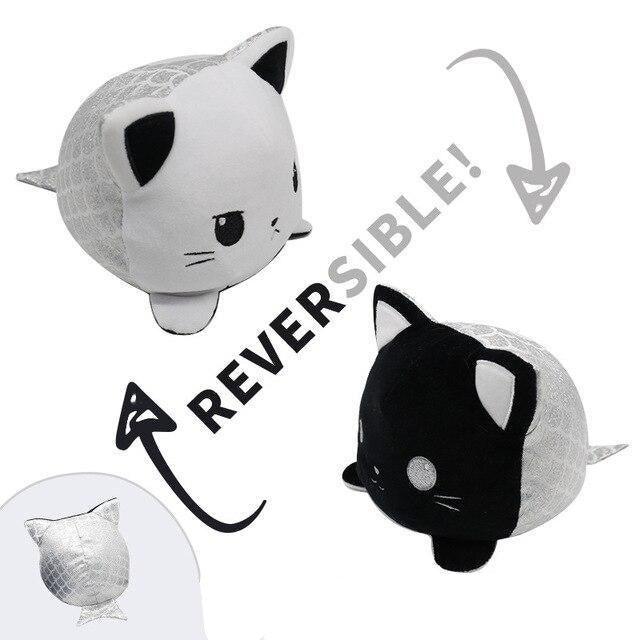 Peluche Réversible Chat Blanc et  Noir - Peluche Center | Boutique Doudou & Peluches