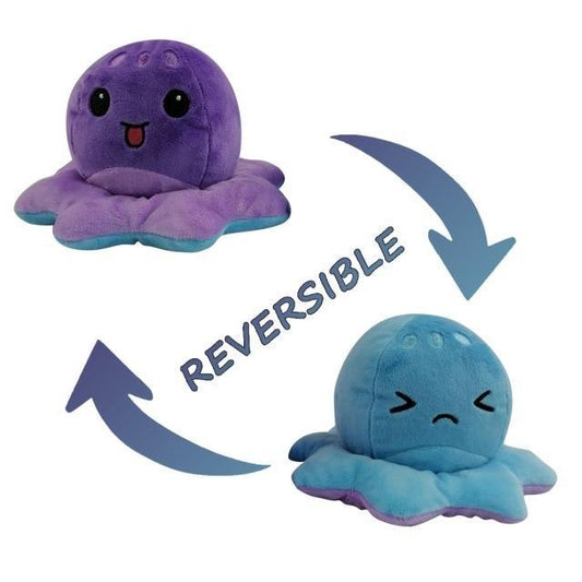 Peluche Réversible Poulpe Kawaii Violet - Peluche Center | Boutique Doudou & Peluches