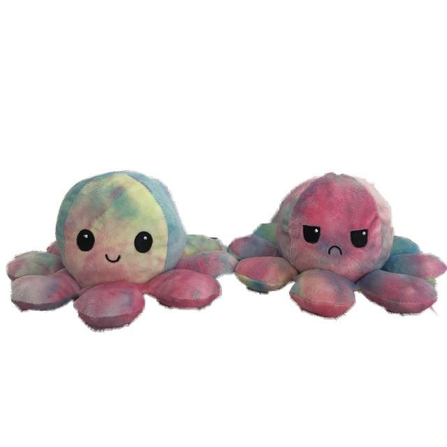 Peluche Réversible Poulpe Tie and Dye - Peluche Center | Boutique Doudou & Peluches