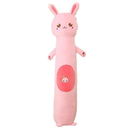 Peluche Traversin Lapin Rose - Peluche Center | Boutique Doudou & Peluches