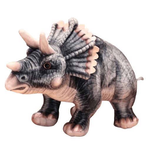 Gray Triceratops Dinosaur Plush