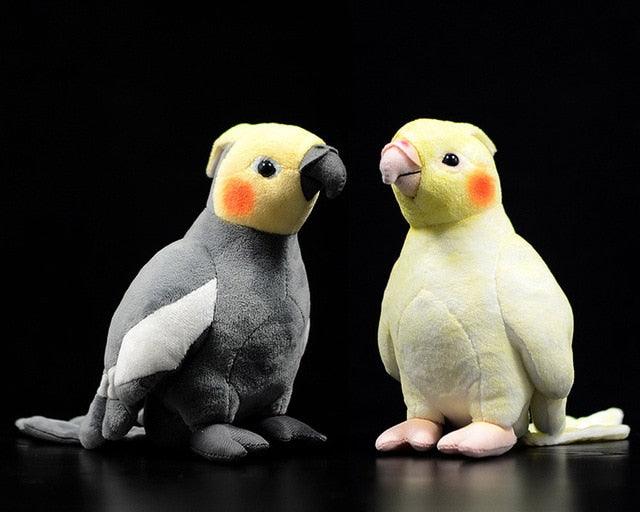 Small Yellow and Gray Cockatiel Plush Toy 7" from Real Life