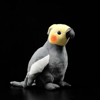 Small Yellow and Gray Cockatiel Plush Toy 7" from Real Life