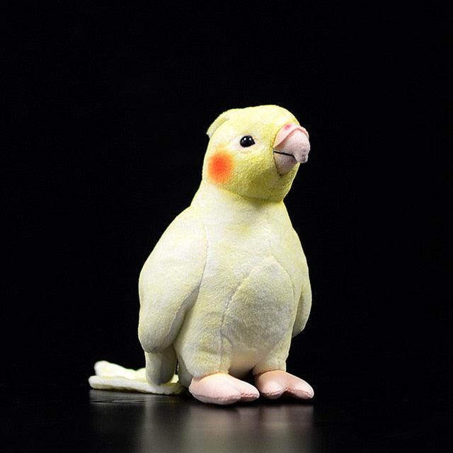 Small Yellow and Gray Cockatiel Plush Toy 7" from Real Life