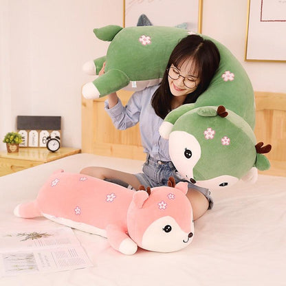 31.5" - 39" Énorme Peluche Douce Kawaii Cerf Couché Animal Rembourré Charmant Peluche