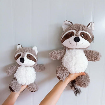 Gray raccoon plush toy, soft cushion animal stuffed doll