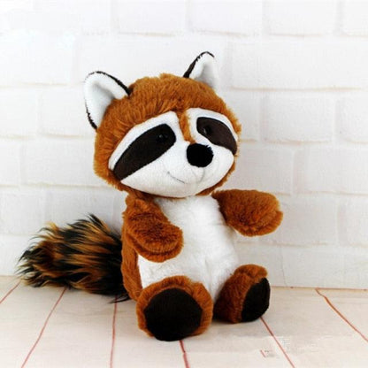 Gray raccoon plush toy, soft cushion animal stuffed doll