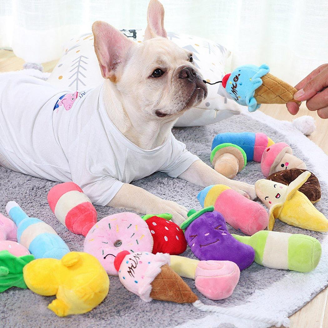 Adorables jouets en peluche qui couinent pour animaux de compagnie