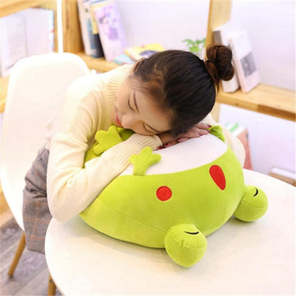 Handmade three-in-one big-eyed frog plush doll.