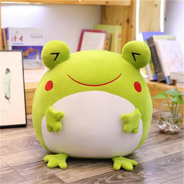 Handmade three-in-one big-eyed frog plush doll.