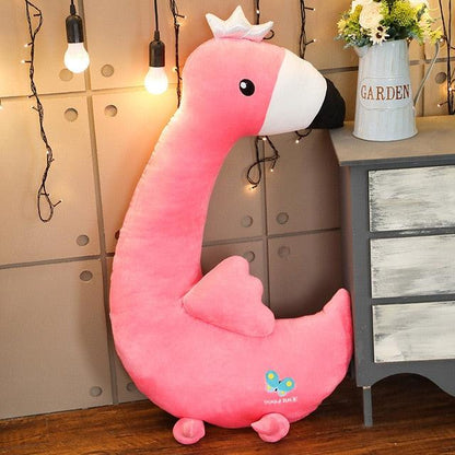 Licorne géante. Oreiller en peluche flamant rose et dinosaure pour petit ami