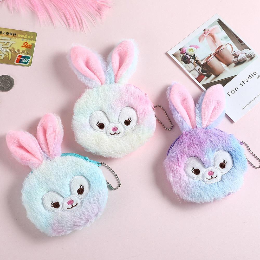 Porte-monnaie lapin en peluche