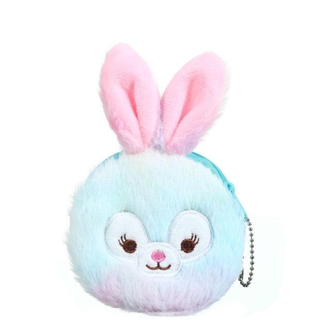 Porte-monnaie lapin en peluche