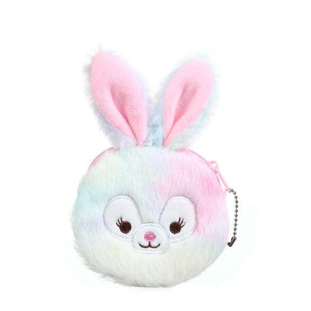 Porte-monnaie lapin en peluche