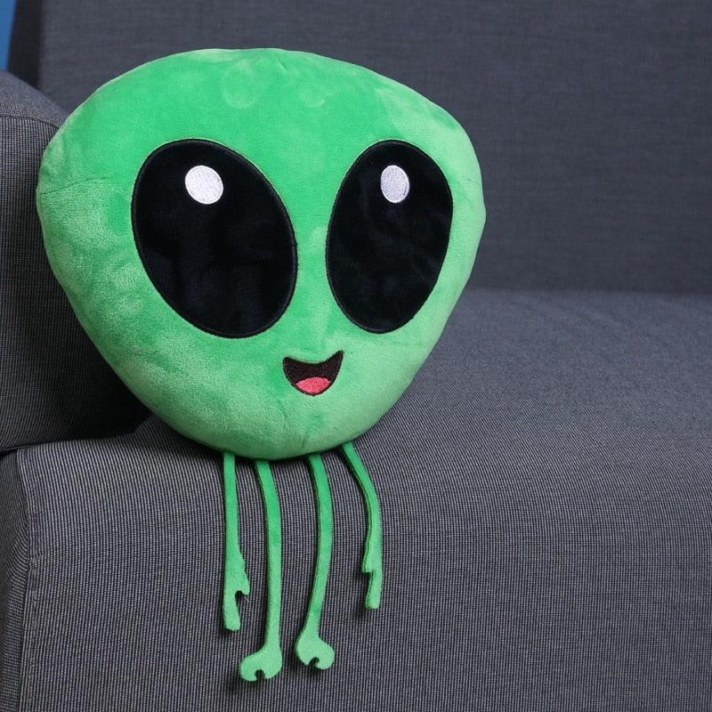 Cute and Happy Alien Plush Pillow