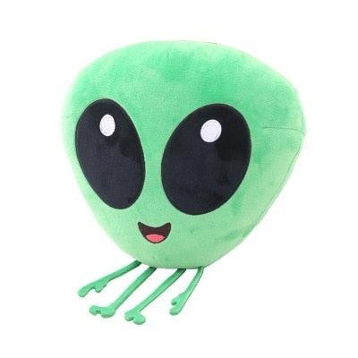 Oreiller en peluche en forme d'extraterrestre mignon et heureux