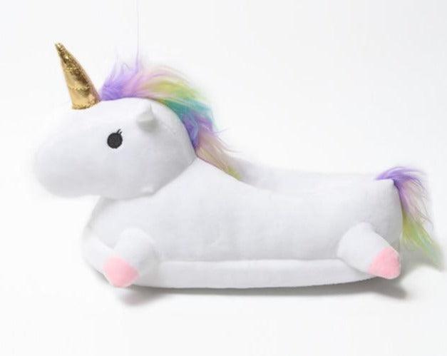 Plush unicorn slippers