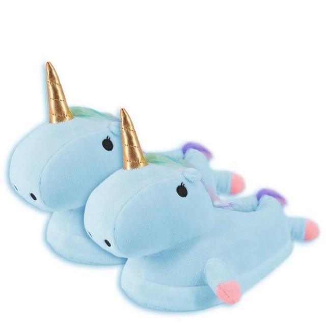 Chaussons licorne en peluche