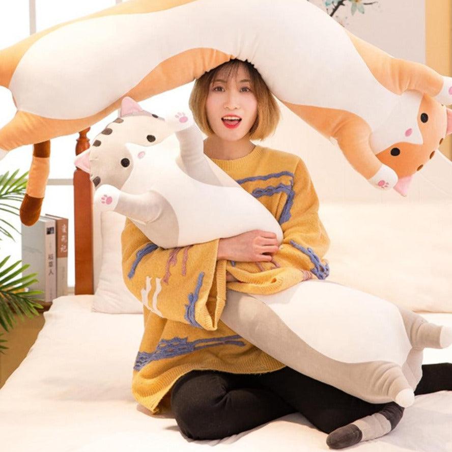Giant cat plush toy kawaii long animal