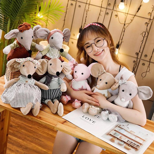1pc 16.5" Cute & Lovely Dressing Cloth Animal Ballet Mouse Plush Toys