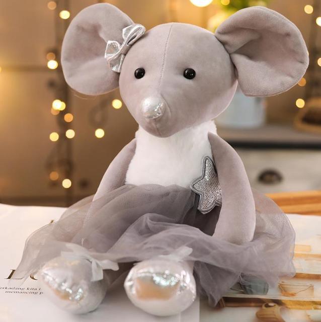 1pc 16.5" Cute &amp; Lovely Dressing Cloth Animal Ballet Mouse Plush Toys