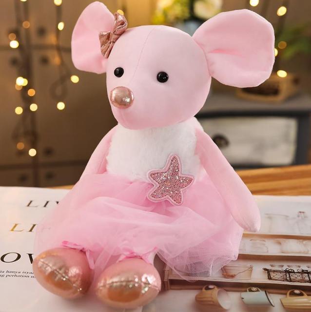 1pc 16.5" Cute &amp; Lovely Dressing Cloth Animal Ballet Mouse Plush Toys