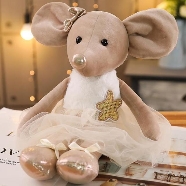 1pc 16.5" Cute &amp; Lovely Dressing Cloth Animal Ballet Mouse Plush Toys