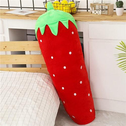 Plush Toy Fruits Vegetables Strawberry Carrot 47" long