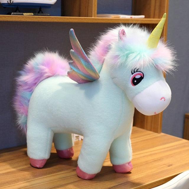 Rainbow unicorn soft toy with fantastic glow