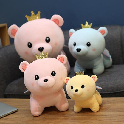 9.8" - 24" Lovely Cute Angel Bear Plush Toys, Soft Stuffed Teddy Bear with Crown Plush Doll (Poupée en peluche avec couronne)