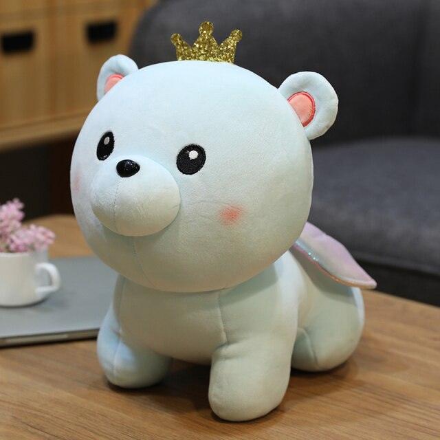 9.8" - 24" Lovely Cute Angel Bear Plush Toys, Soft Stuffed Teddy Bear with Crown Plush Doll