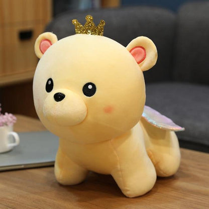 9.8" - 24" Lovely Cute Angel Bear Plush Toys, Soft Stuffed Teddy Bear with Crown Plush Doll (Poupée en peluche avec couronne)