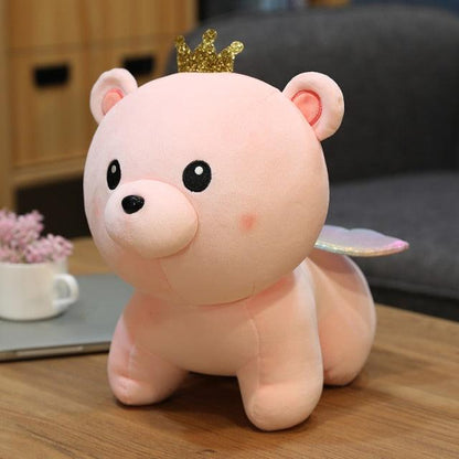 9.8" - 24" Lovely Cute Angel Bear Plush Toys, Soft Stuffed Teddy Bear with Crown Plush Doll