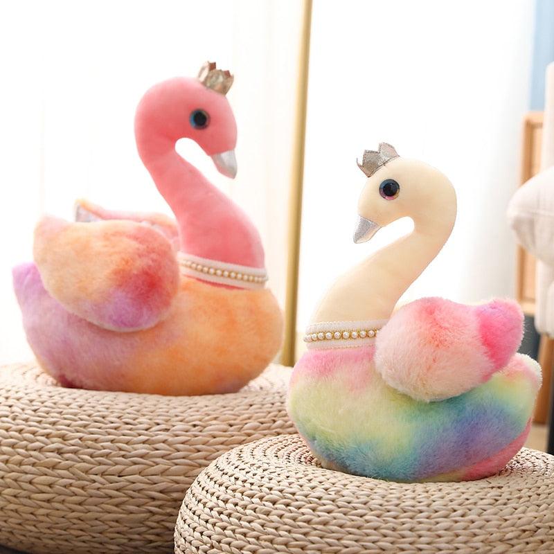 Peluches Kawaii Rainbow Swan