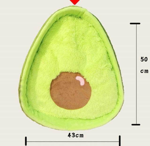 Green avocado cat nest plush toy